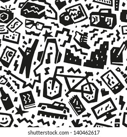 hipsters things - seamless vector background