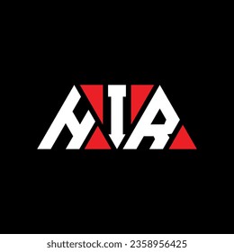 Diseño del logotipo de la letra del triángulo HIR con forma de triángulo. Monograma de diseño del logotipo de su triángulo. Plantilla de logotipo vectorial de triángulo HIR con color rojo. Su logotipo triangular Diseño sencillo, elegante y lujoso.