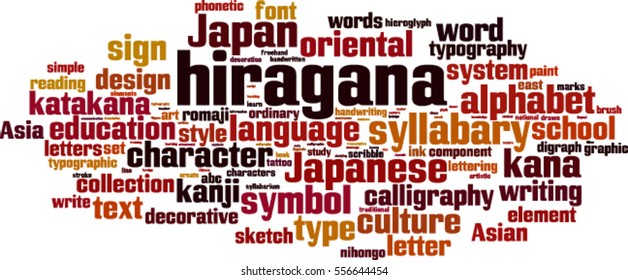 Hiragana word cloud concept. Vector illustration