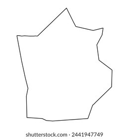 Mapa de la región de Irán, división administrativa de Somalia. Ilustración vectorial.