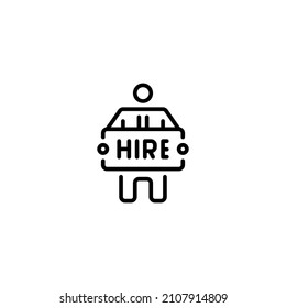 Hire Hiring New Job Outline Icon, Logo, And Illustration Vector