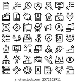Hire Hiring Vacancy Recruitment Icon Set. Perfect for user interface, new application
