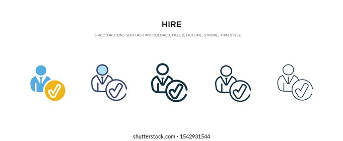 hire icon in different style vector illustration. two color and black hire vector icons designed in filled, outline, line and stroke style can be used for web, mobile, ui