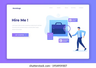 Hire me illustration vector concept. Illustration for websites, landing pages, mobile applications, posters and banners