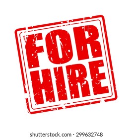For hire red stamp text on white