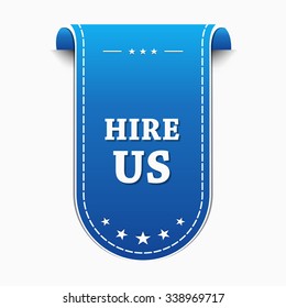 Hire Us Blue Vector Icon Design