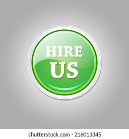 Hire Us Glossy Shiny Circular Vector Button