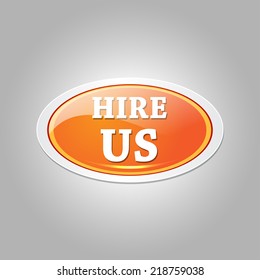 Hire Us Glossy Shiny Elliptical Vector Button