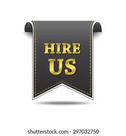 Hire Us golden Vector Icon Design