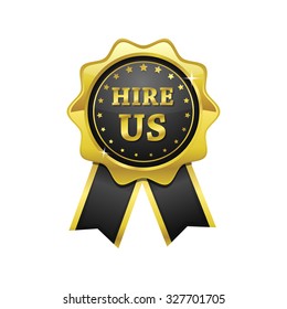 Hire Us golden Vector Icon Design