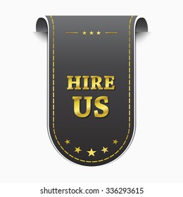Hire Us golden Vector Icon Design