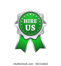 Hire Us Green Vector Icon Design