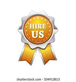Hire Us Yellow Vector Icon Design