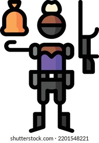 ilustración de material de elemento de diseño aislado de arma contratada. Vector de fondo blanco
