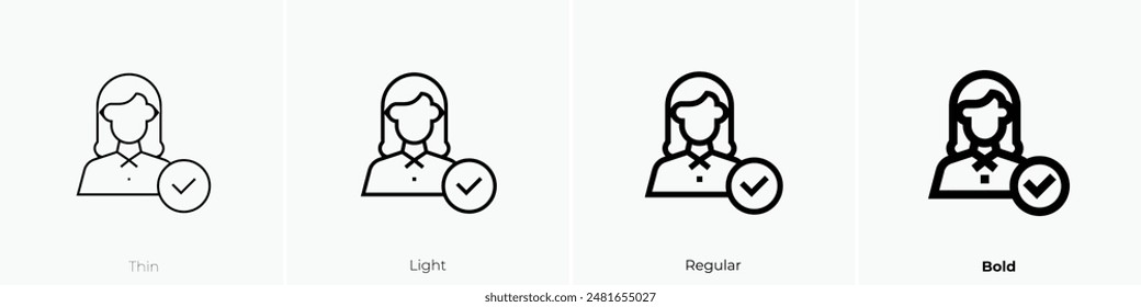 hired icon. Thin, Light Regular And Bold style design isolated on white background