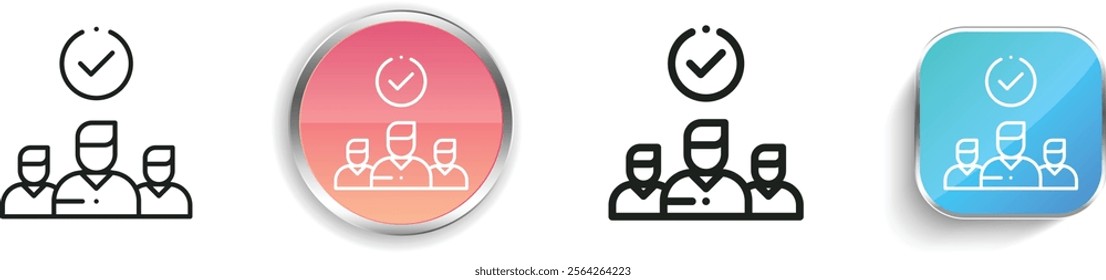 hired icon. Thin Linear, Regular and Button Style Design Isolated On White Background
