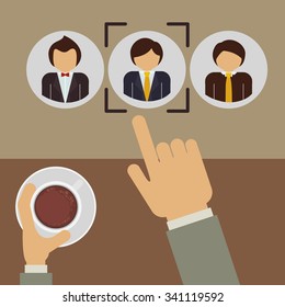 hired for the job design, vector illustration eps10 graphic 