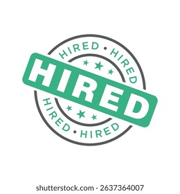Hired Letter Rubber Stamp Template Design