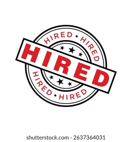 Hired Letter Rubber Stamp Template Design
