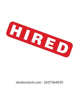Hired Letter Rubber Stamp Template Design