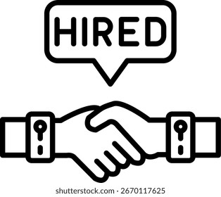 Hired Line vector Icon Design