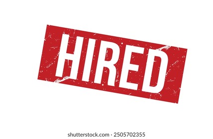 HIRED rubber stamp vector illustration on white background.