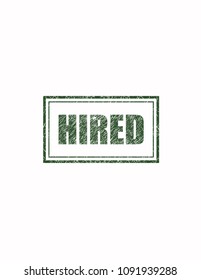 Hired stamp green
