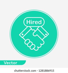 Hired vector icon sign symbol