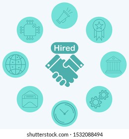 Hired vector icon sign symbol