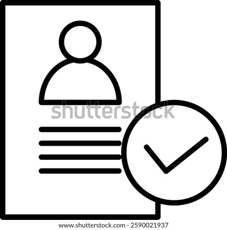 Hired Vector Line Icon Design