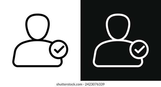 Ilustración de icono de línea vector contratada.