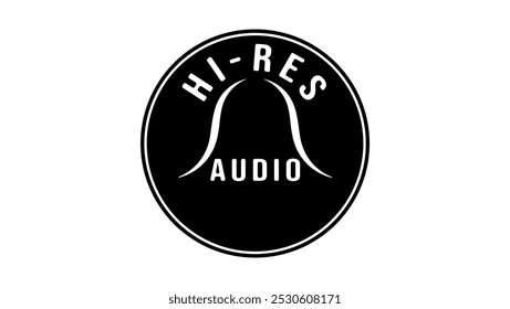 Hi-Res Audio, black isolated silhouette