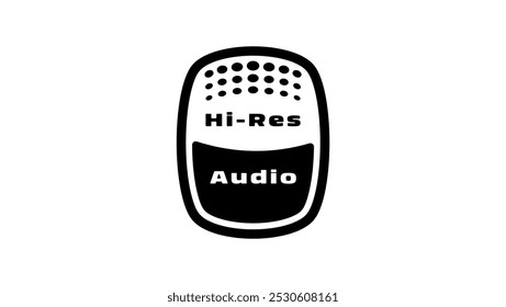 Hi-Res Audio emblem, black isolated silhouette