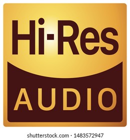 Hi-Resolution Audio sign on white background