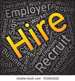 Hire,Word cloud art background