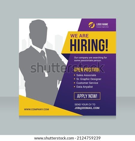 Hiring advertising post design, banner design for job vacancy