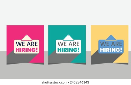 Hiring agency social media post template. Hiring agency banner design. Hiring agency concept. Vector illustration