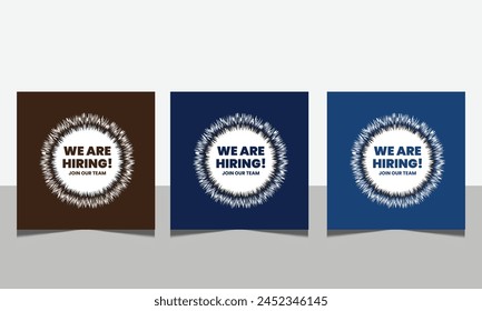 Hiring agency social media post template. Hiring agency banner design. Hiring agency concept. Vector illustration