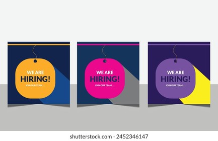 Hiring agency social media post template. Hiring agency banner design. Hiring agency concept. Vector illustration