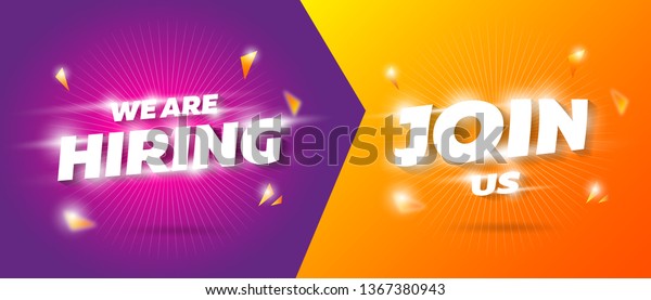 Hiring Badge Banner Template Join Us Stock Vector (Royalty Free) 1367380943