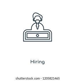 Hiring concept line icon. Linear Hiring concept outline symbol design. This simple element illustration can be used for web and mobile UI/UX.