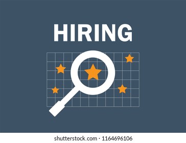 Hiring concept vector. Choice of the person from the crowd for hiring vector