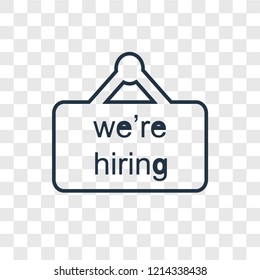 Hiring concept vector linear icon isolated on transparent background, Hiring concept transparency concept in outline style
