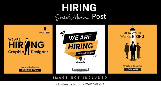 Hiring Design .We are hiring job social media posts, ads banner template, Job job vacancy square flyer or web banner Template design .Join our team.