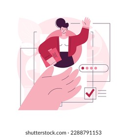 Hiring employee abstract concept vector illustration. Human resources, hiring employee, filling out resume, employment process, head hunting agency, new vacant job position abstract metaphor.