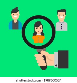 hiring employee selection icon illustration vector graphic