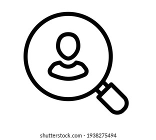 hiring find user single isolated icon with outline style