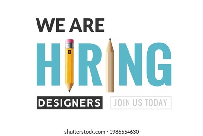 Hiring Graphic Designer Vacancy Poster. Hiring Job Graphic Designer Wanted Creative Vector Illustration Banner Design