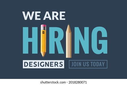 Hiring Graphic Designer Vacancy Poster. Hiring Job Graphic Designer Wanted Creative Vector Illustration Banner Design