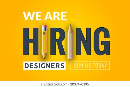 Hiring Graphic Designer Vacancy Poster. Hiring Job Graphic Designer Wanted Creative Vector Illustration Banner Design